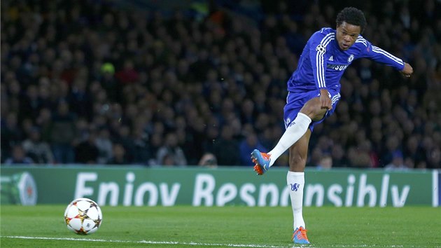 TREFA. Loic Remy z Chelsea stl gl proti Mariboru.