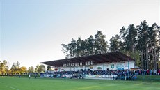 Fotbalový stadion v Sezimov Ústí, na kterém psobí druholigové Táborsko.