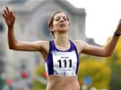 Annie Bersagelová pi svém triumfu na americkém maratonském ampionátu. 