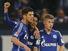 Fotbalisté Schalke slaví gól.