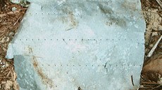 Hliníkový plát pocházející pravděpodobně z okna zmizelého letadla Amelie...