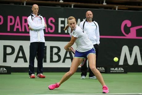 Petra Kvitová pi tréninku na finále Fed Cupu