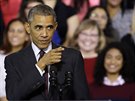 Americký prezident Barack Obama během svého projevu ve státě Rhode Island (31....