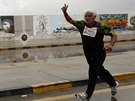 Mu bí maraton za mír v hlavním mst Libye Tripolisu (1. listopadu 2014).