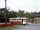 Trolejbus linky t-53 na Hebenkách v roce 1965.