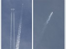 Série snímk zachycující poslední okamiky kosmické lod SpaceShipTwo. Plavidlo...