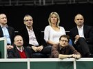 Na finále Fed Cupu dorazil i exministr vnitra Ivan Langer (v honí ad vpravo)...