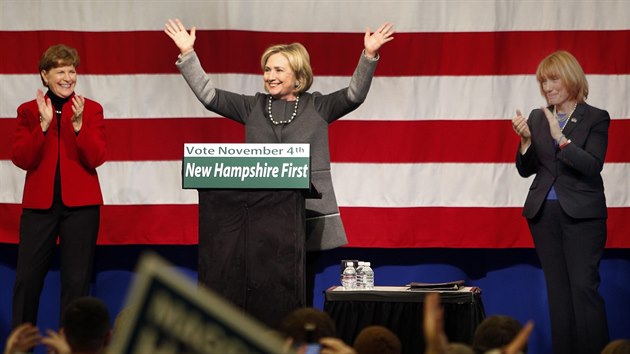 Hillary Clinton na pedvolebnm setkn v New Hampshiru (2. listopadu 2014).