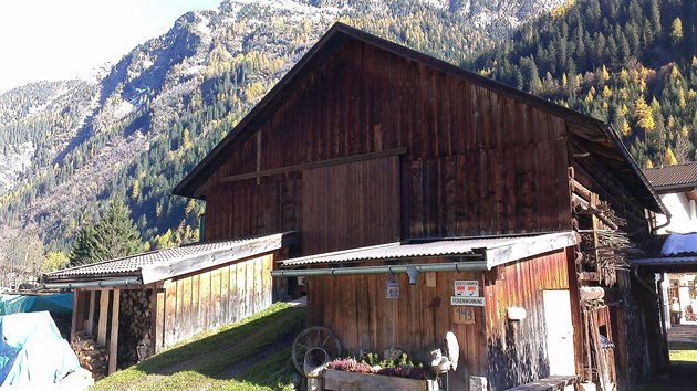ké hospodářské stavení ve Feichtenu v údolí Kaunertal