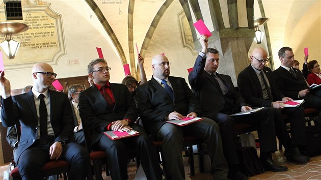 Jihlavt zastupitel zvolili primtorem msta Rudolfa Chloupka z SSD (4. listopadu 2014).