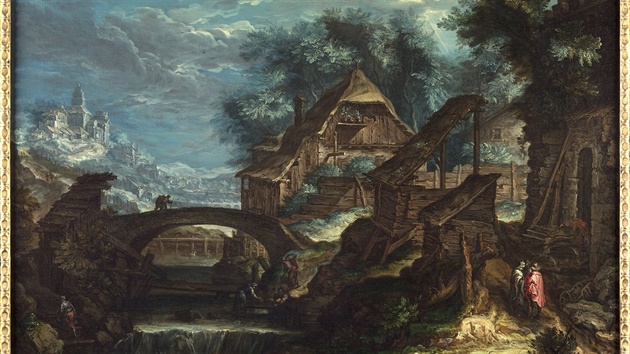Krajina s mostem od Pietera Stevense