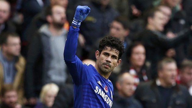 Diego Costa z Chelsea se raduje, prv se prosadil proti Liverpoolu.