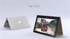 Lenovo ukazuje, jak vypadá správný stan. MacBook se snaí marn.
