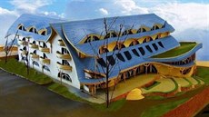 Vizualizace jedné z mo�ných budoucích podob láze�ského domu na kraji Ro�nova...