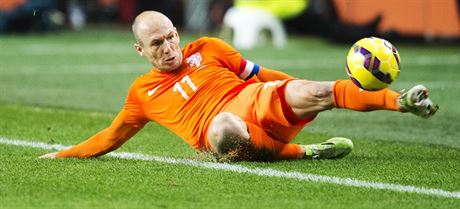 Nizozemský záloník Arjen Robben bhem pípravného utkání proti Mexiku.