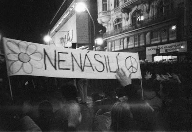 Demonstrace na Národní tíd v roce 1989