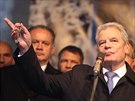 Nmecký prezident Joachim Gauck na Albertov (17. listopadu 2014).