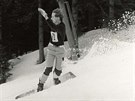 Luděk Váša na snowboardových závodech (pravděpodobně v roce 1988)