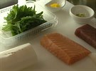Ingredience potebné na pípravu japonského otsukuri. Tedy sashimi, co jsou...