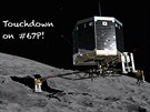 Fotomontá pistání sondy na komet urjumov-Gerasimenko