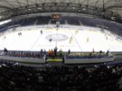 Kladenský stadion pi utkání domácích hokejist se umperkem. 