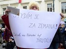 Atmosféra na protestní akci nazvané Chci si s vámi promluvit, pane prezidente...