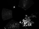 Oficiální panoramatický snímek z místa pistání vesmírné laboratoe Philae na...