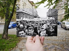 ALBERTOV, 17.11. Zde to vechno zaalo. A patnáct tisíc lidí, peván...