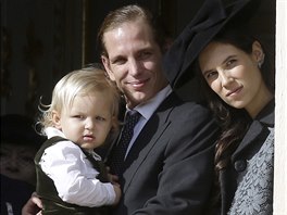 Andrea Casiraghi, jeho syn Sacha a manelka  Tatiana Santo Domingová (Monte...