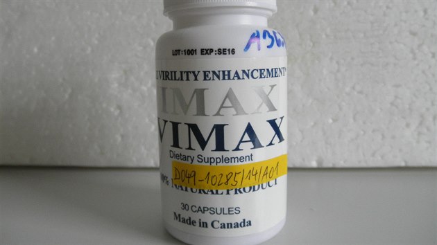 Šarže výrobku Vimax na podporu mužské erekce s obsahem nebezpečných látek.