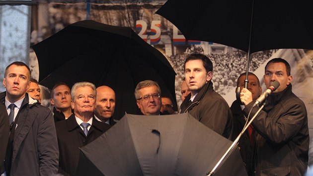 Německý prezident Joachim Gauck při oslavách 25. výročí Sametové revoluce v Praze (17. listopadu 2014)