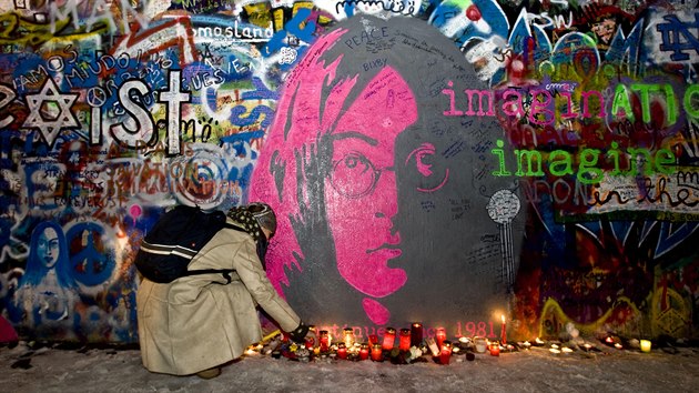Lennonova zeď v Praze na snímku z roku 2010