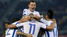 Slovenská euforie po gólu proti Makedonii