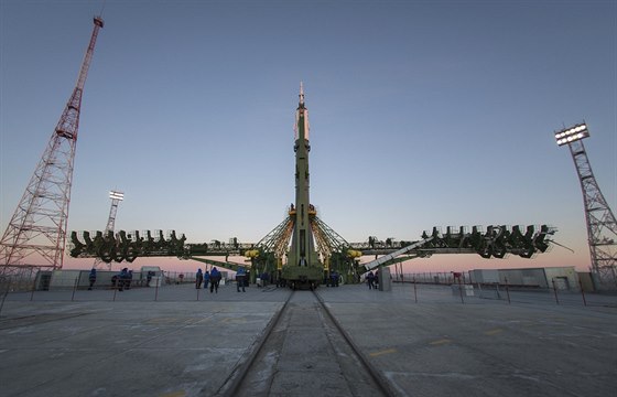 Start ruské rakety z kosmodromu Bajkonur. Ilustraní foto