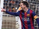 JE TAM. Lionel Messi z Barcelony slaví gól. 