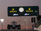 Lewis Hamilton bhem kvalifikace na okruhu v Abú Zabí