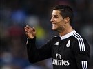 Cristiano Ronaldo z Realu Madrid bhem duelu s Málagou