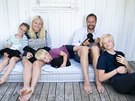 Norský korunní princ Haakon, jeho manelka princezna Mette-Marit a jejich dti...