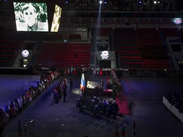 TRYZNA. S legendrnm hokejovm trenrem Viktorem Tichonovem se ve tvrtek v...