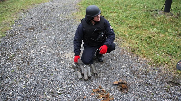 Pyrotechnici prohledávají okolí vybuchlého muničního skladu ve Vrběticích.
