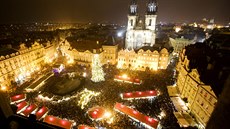 Rozsvícení vánoního stromu na praském Staromstském námstí