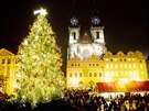 Vánoní strom na Staromstském námstí v Praze