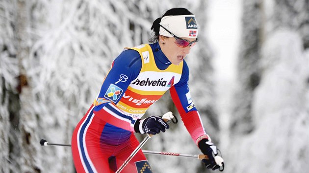 Marit Bjrgenov v zvod na deset kilometr klasicky ve finsk Ruce. 