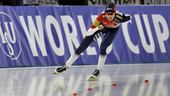 Martina Sáblíková v závod na 3 000 metr pi Svtovém poháru v Berlín. 