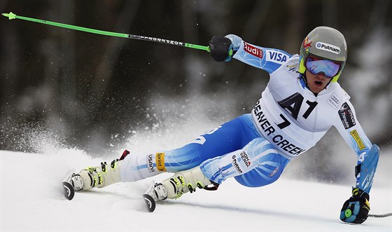 Ted Ligety v obím slalomu Svtového poháru, který se konal v americkém Beaver...