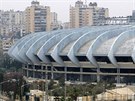 Stadion v Aleppo, oblast kontrolují jednotky vrné Asadovi (6. prosince 2014).