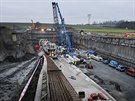 Montá razicího títu pro nejdelí elezniní tunel v zemi Kyice - Plze