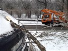 Ledovka v Perov lámala stromy a niila dráty elektrického vedení