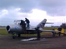 Letoun MiG-15 se pipravuje na svj první let na letiti v Hradci Králové. (8....