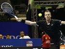 Tomá Berdych pi utkání International Premier Tennis League. 